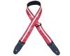 Colonial Leather Stripe Guitar Strap Red with White Stripe (discontinued)