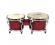 Percussion Plus Deluxe Wood Bongos Red 7.5 & 8.5"