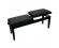 Piano Bench Duet Dual Adjustable Black