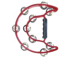 Percussion Plus Half Moon Tambourine Red