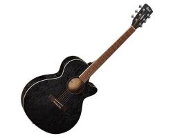 Cort SFX-AB Slim Body Acoustic Electric Guitar Open Pore Black