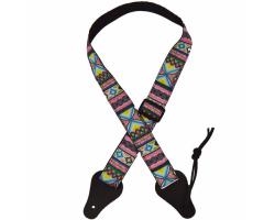 Colonial Leather Jacquard Ukulele Strap - Hour Glass Pink & Blue