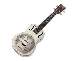 Bourbon Street Bell Brass Resonator Ukulele Nickel with Pickup