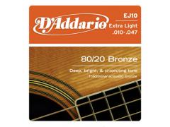 D'Addario 80/20 Bronze 10-47 Extra Light - EJ10