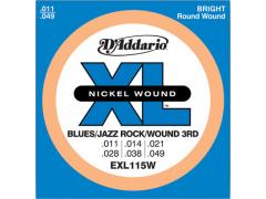 D'Addario XL 11-49 Blues/Jazz Rock Wound 3rd - EXL115W