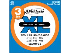 D'Addario XL 10-46 Regular Light Pack of 3 - EXL110-3D