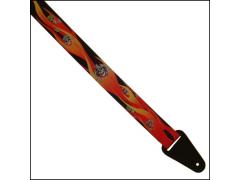 Colonial Leather Printed Web Strap - Flame & Skull