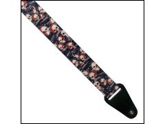 Colonial Leather Printed Web Strap - Floating Skulls