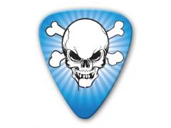 Themed Series Skull Guitar Picks - Blue Sunburst Skull