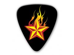 Themed Series Flame Guitar Picks - Star Flame