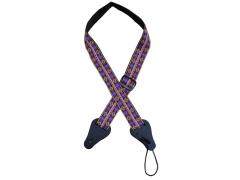 Colonial Leather Jacquard Ukulele Strap - Multi Coloured Diamonds