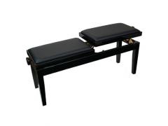 Piano Bench Duet Dual Adjustable Black