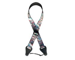 Colonial Leather Jacquard Ukulele Strap - Multi Colour Aztec