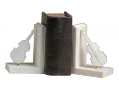 Alabaster Bookends - Violins