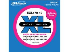 D'Addario XL Long Scale Bass 12 String 45-100 EXL170-12