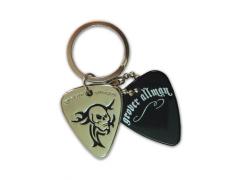 Grover Allman Guitar Pick Pendant Keyring - Tribal Skull