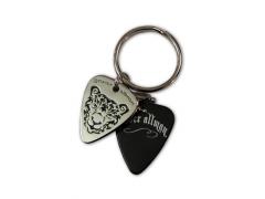 Grover Allman Guitar Pick Pendant Keyring - Tiger