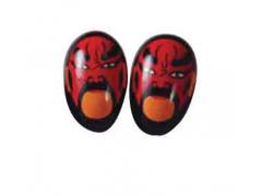 Egg Shakers Wood - Painted Face Red