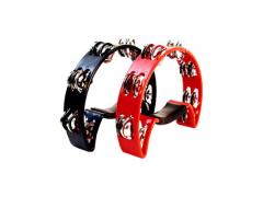 Tambourine Halfmoon 16 Jingles Double Row Red