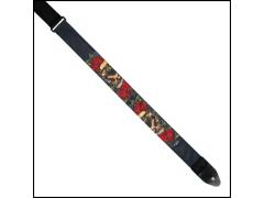 Colonial Leather Tattoo Strap - Skull & Rose Red
