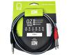 Leem YMS5 5ft Y Cable 2 Mono to 1 Stereo 6.3mm Jack