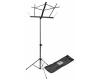 On Stage Compact Sheet Music Stand in Black with Bag